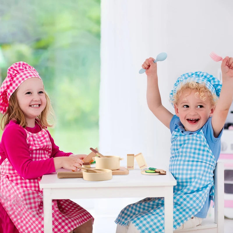 Wooden Kids Play Kitchen Set