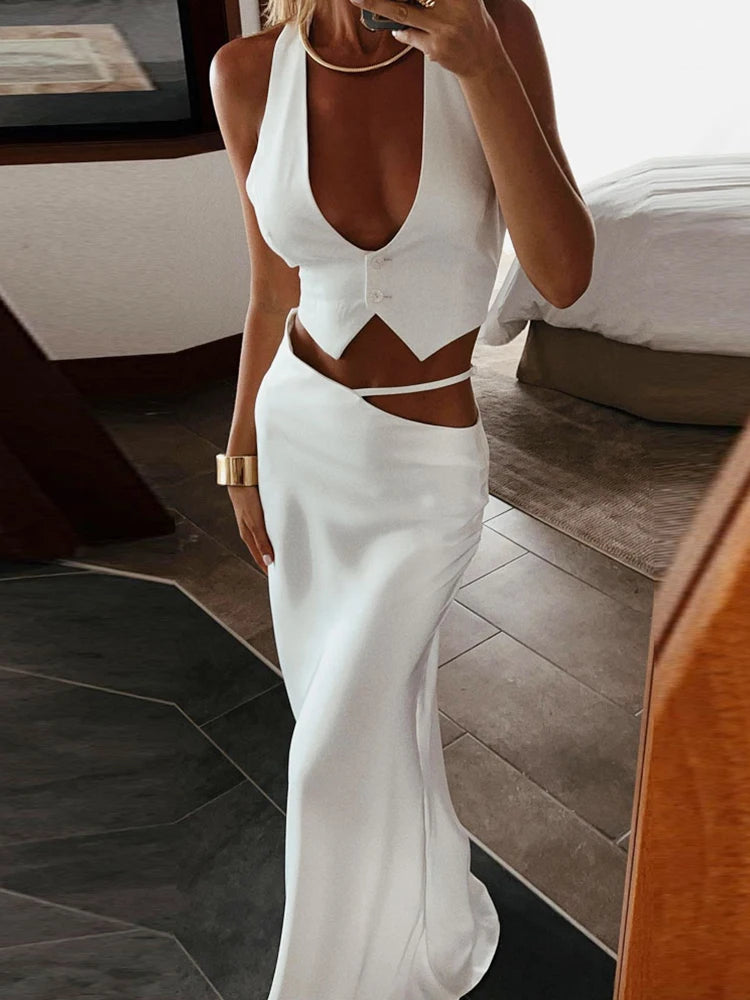 Women's Silk Skirt Set