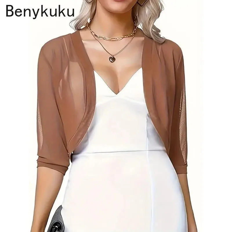 Vintage Mesh Bolero Shrug Cropped Jacket