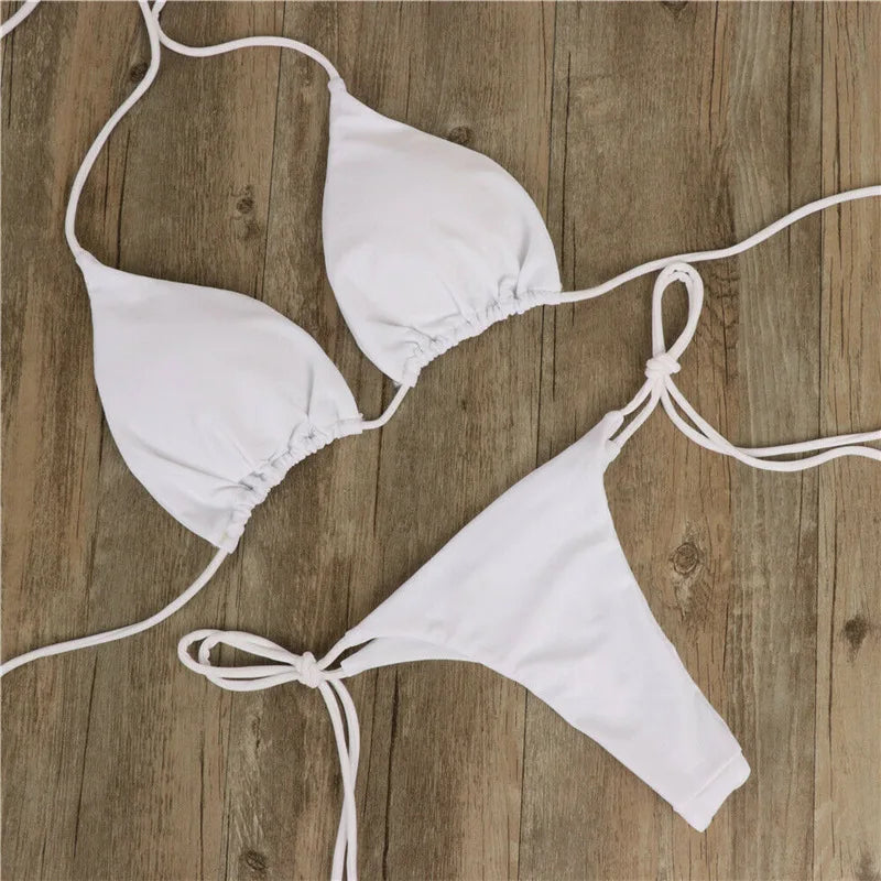 Halter Triangle Bikini Set