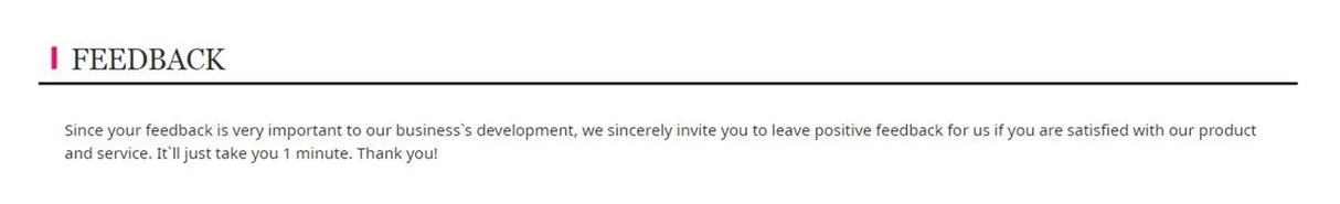Customer feedback invitation for product satisfaction and service improvement.