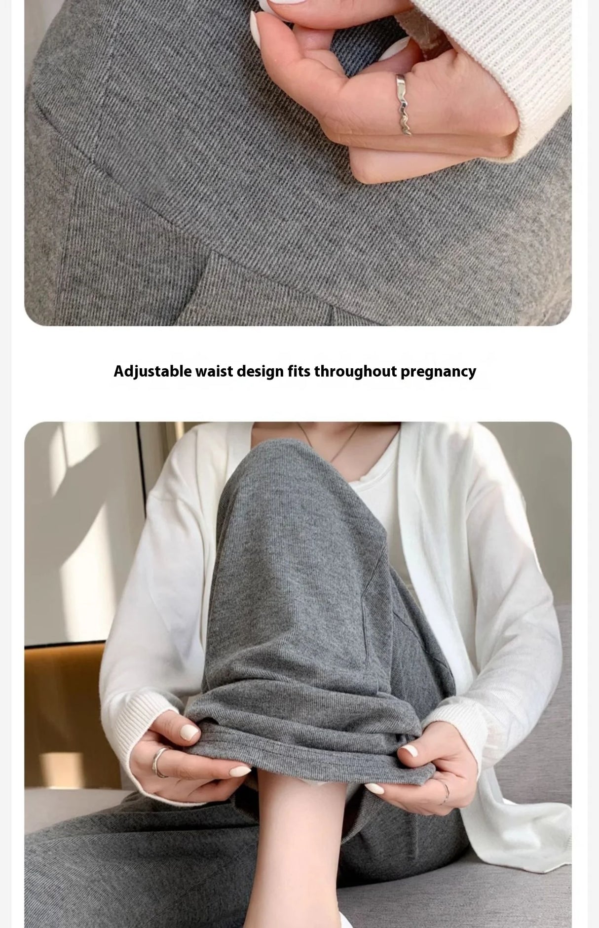 Wide-Leg Low-Waist Maternity Pants