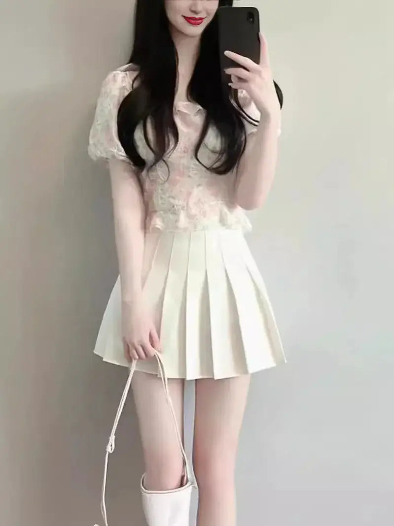 تنورة جينز متوسطة الطول للنساء بمقاسات كبيرة