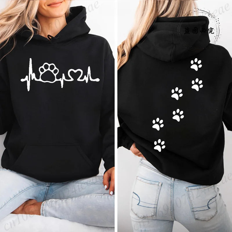 Cat Heart Graphic Hoodie