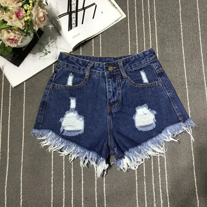 High Waist A-Line Denim Shorts for Women | Y2K Fashion