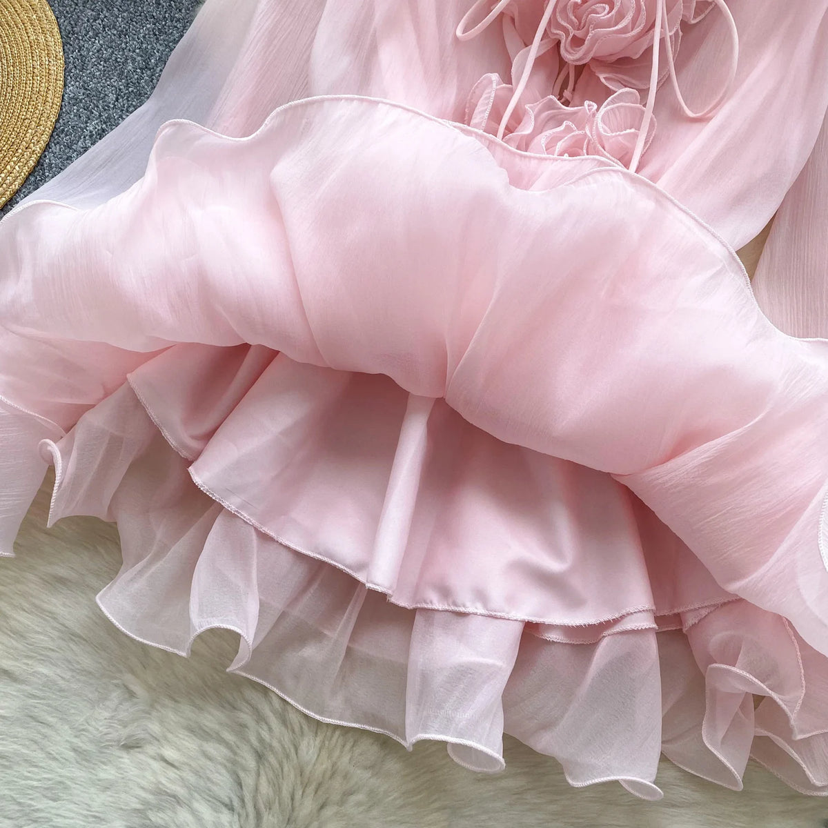 Women's Floral Chiffon Mini Dress