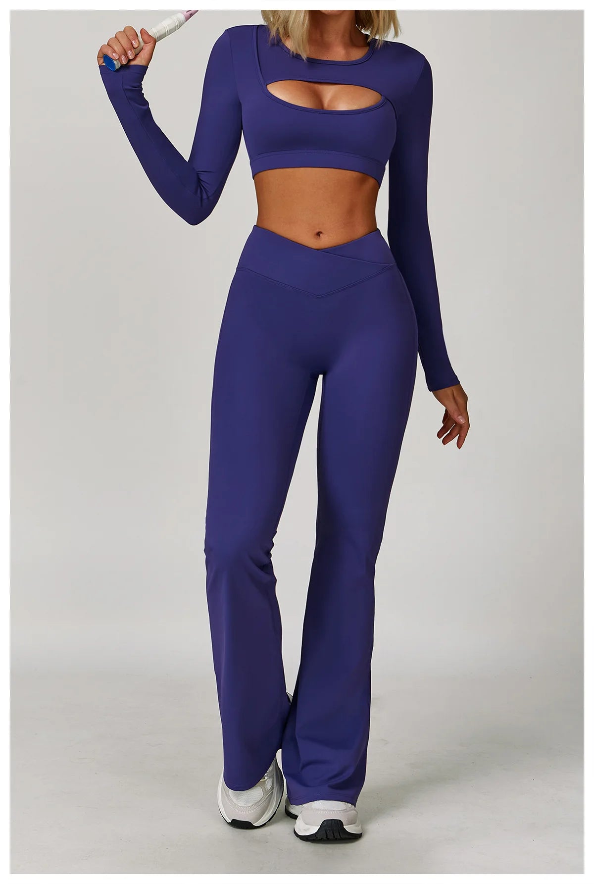 Women's Hollow Out Long Sleeve Yoga Shirt – Gym Workout Running Top