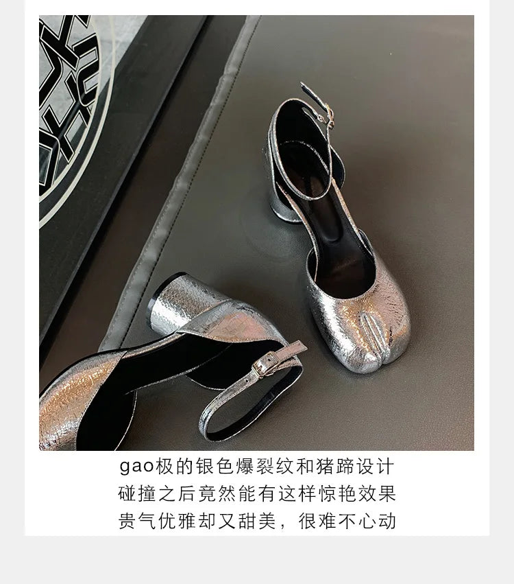 Women’s Leather Square Toe High Heel Pumps