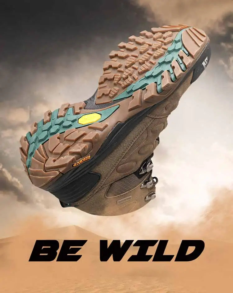 أحذية HIKEUP الرجالية عالية الرقبة للمشي لمسافات طويلة في الهواء الطلق