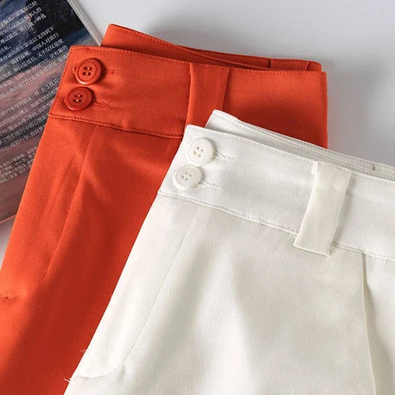 Women's High Waist Linen Shorts