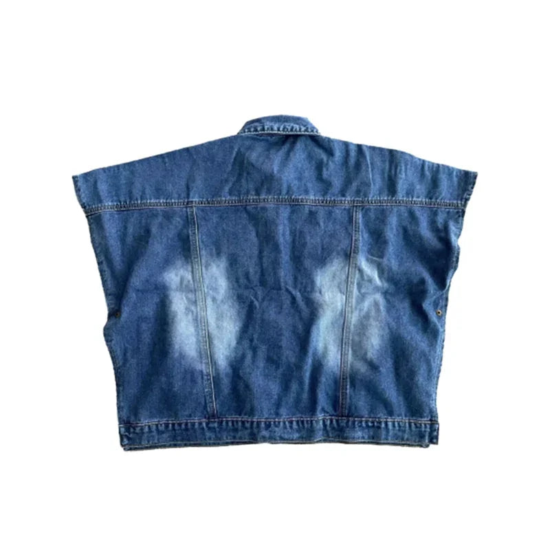 Women’s Sleeveless Vintage Denim Cardigan Coat