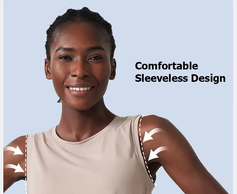 بلوزة رياضية نسائية فضفاضة بدون أكمام