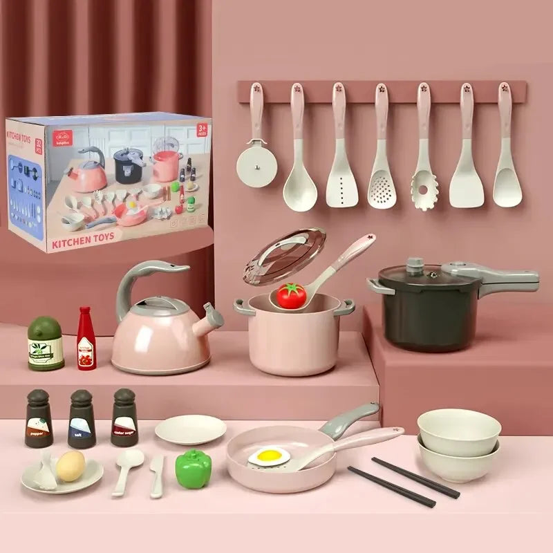 Kids Pretend Play Kitchen Cooking Set