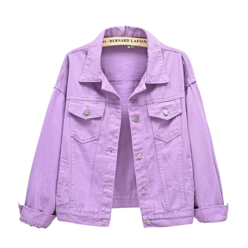 Women's Single Breasted Denim Lapel Jacket