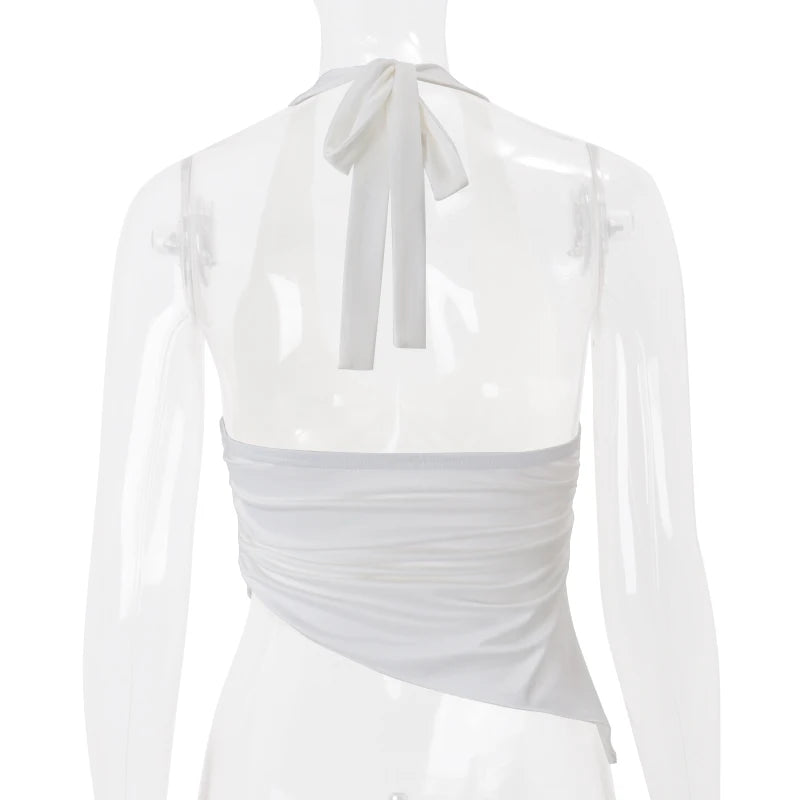 Irregular Backless Halter Camisole Top