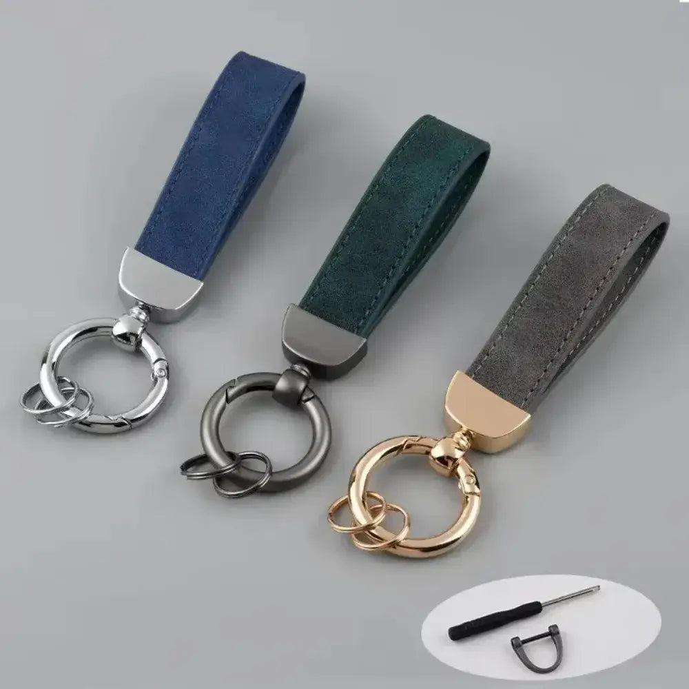 Custom Name Logo Leather Keychain