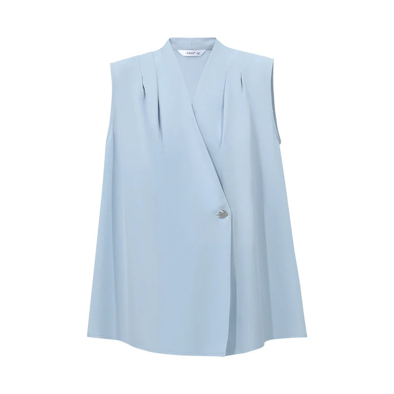 Amii Sleeveless Chiffon Office Blouse