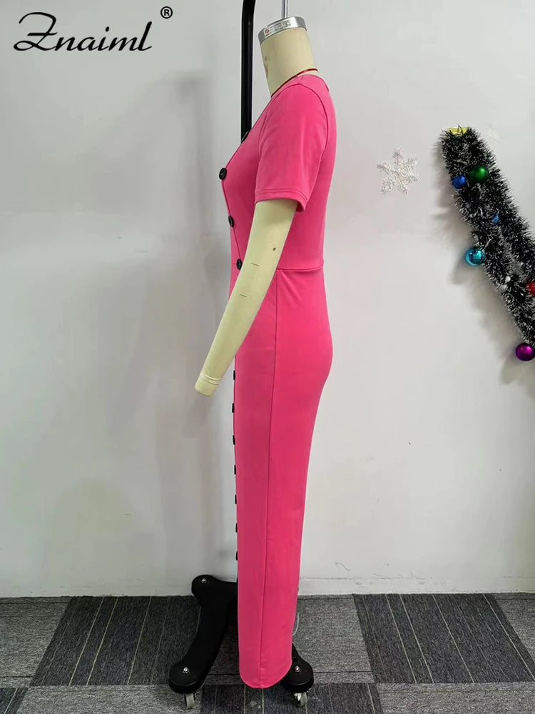 ElanWide™ – جمبسوت بأكمام قصيرة وساق واسعة (أنيق، منسدل، ولامع)