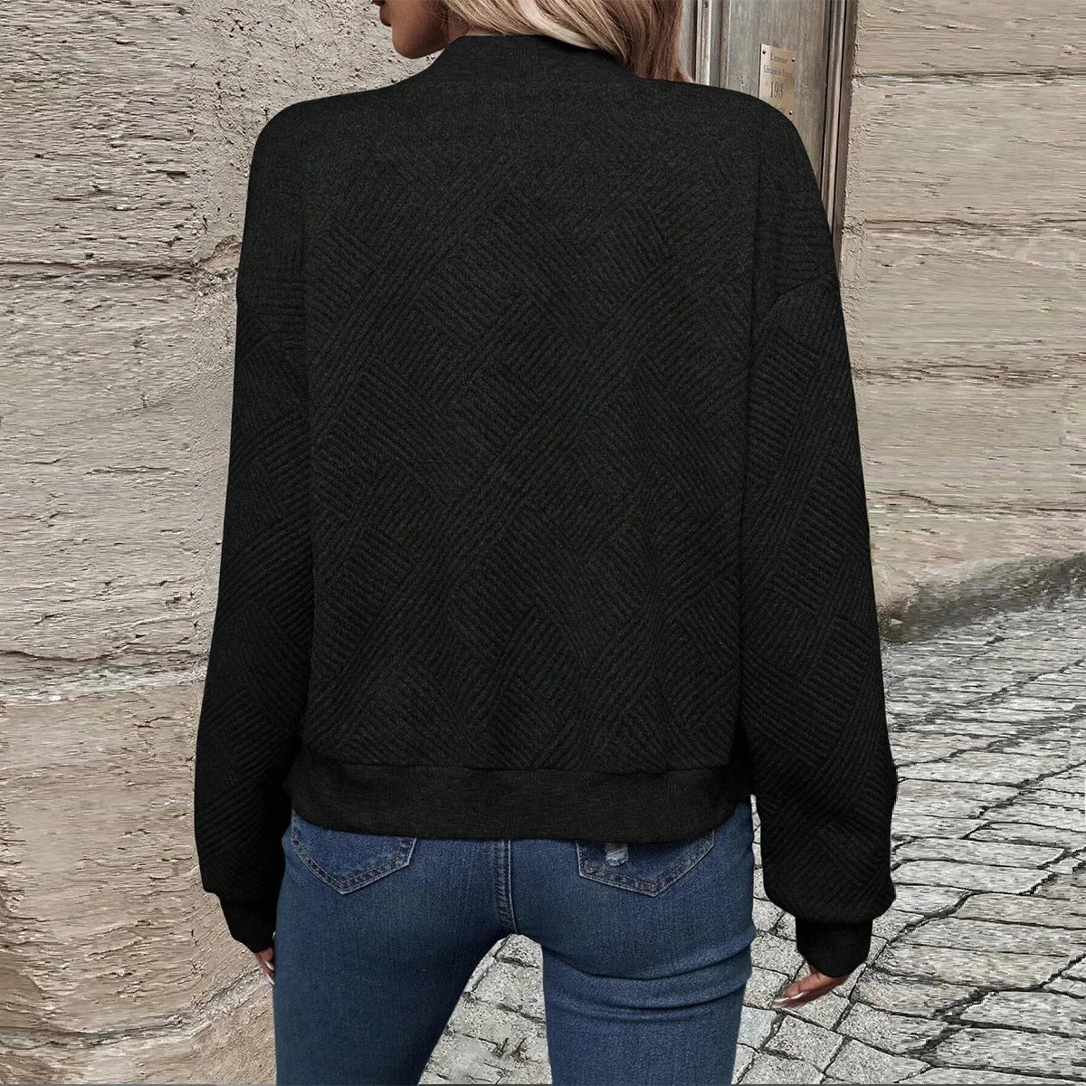 Casual Zipper Baseball Collar Women's Jacket