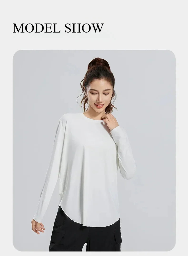 قميص يوغا نسائي فضفاض