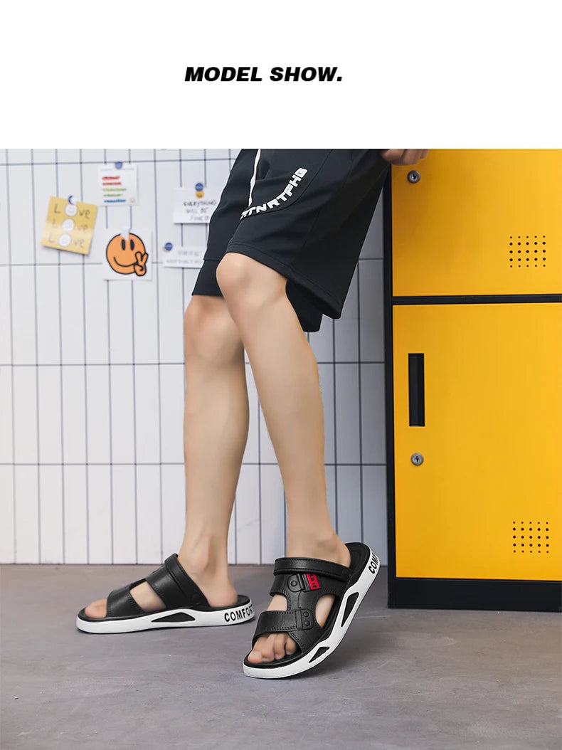 صنادل رجالية بنعل سميك من مادة إي في إيه