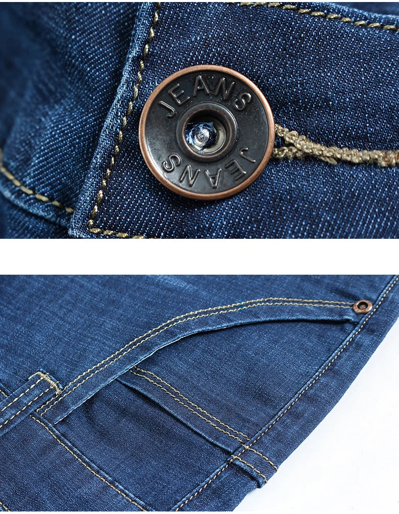 بنطلون جينز رجالي مستقيم بمقاسات كبيرة