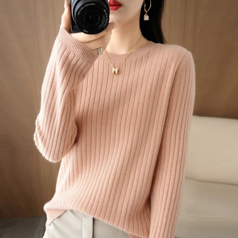 Women's Autumn Stripe Knit Pullover
