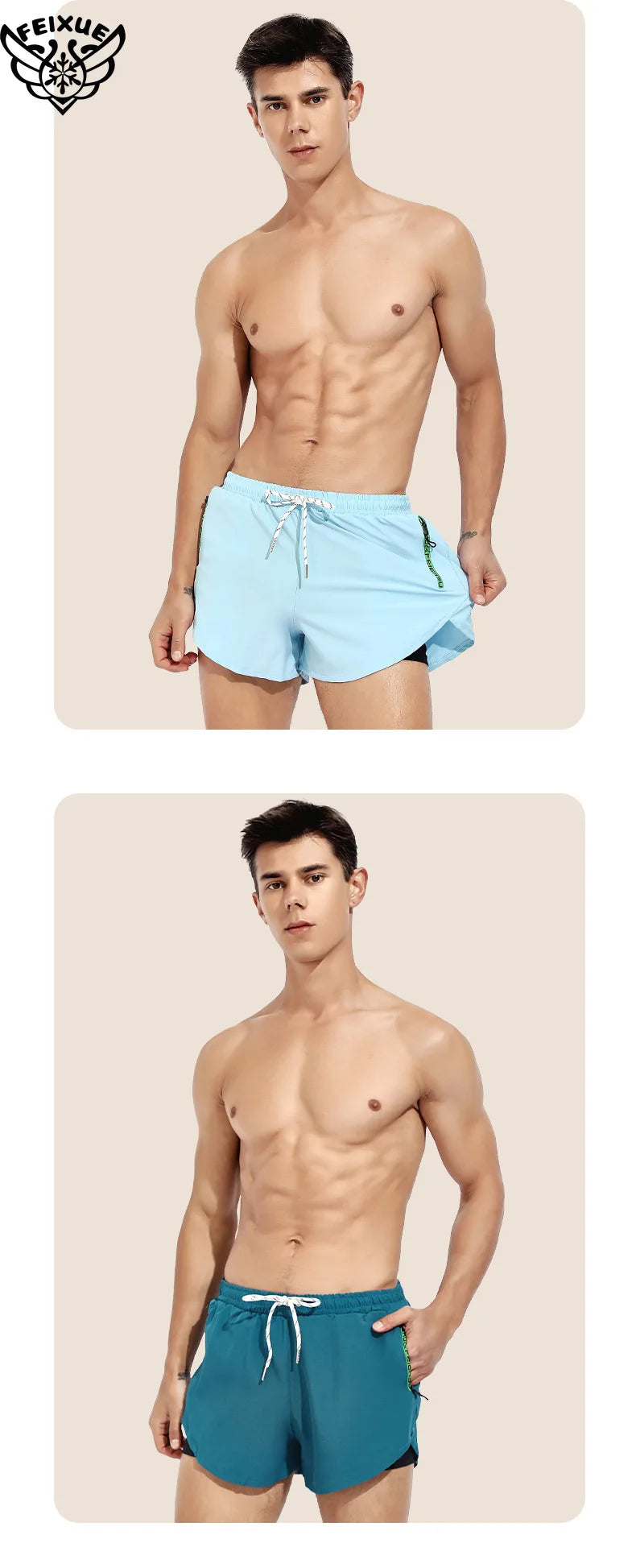 شورت سباحة رجالي للشاطئ بمقاسات كبيرة