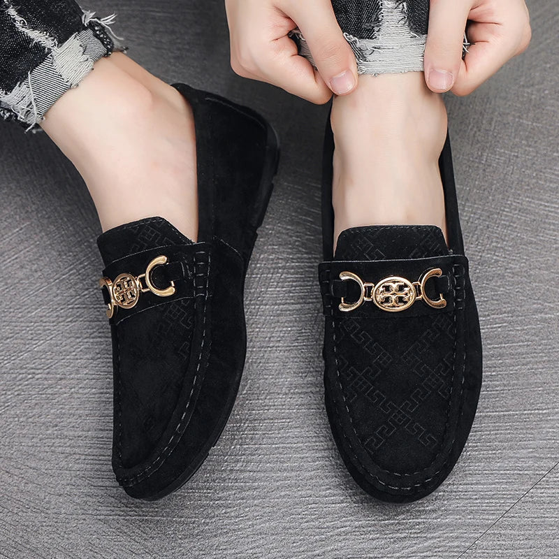 Men Solid Color Big Size Loafers