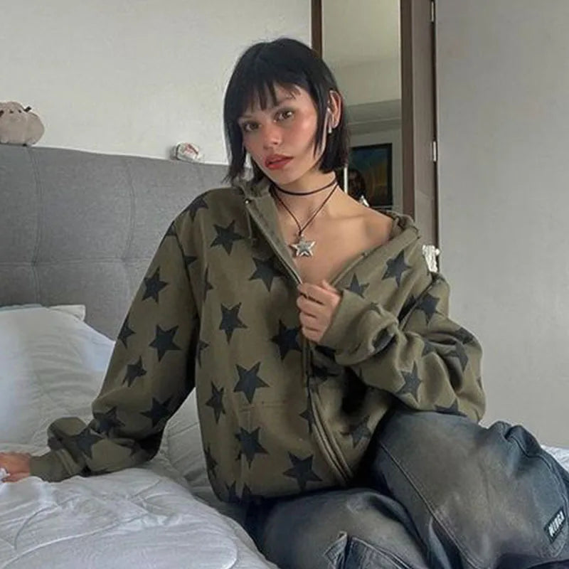 Gothic Stars Zip Hoodie