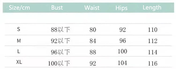 Sizing chart for Cotton Jacquard Cheongsam Qipao Dress with measurements for bust, waist, hips, and length.