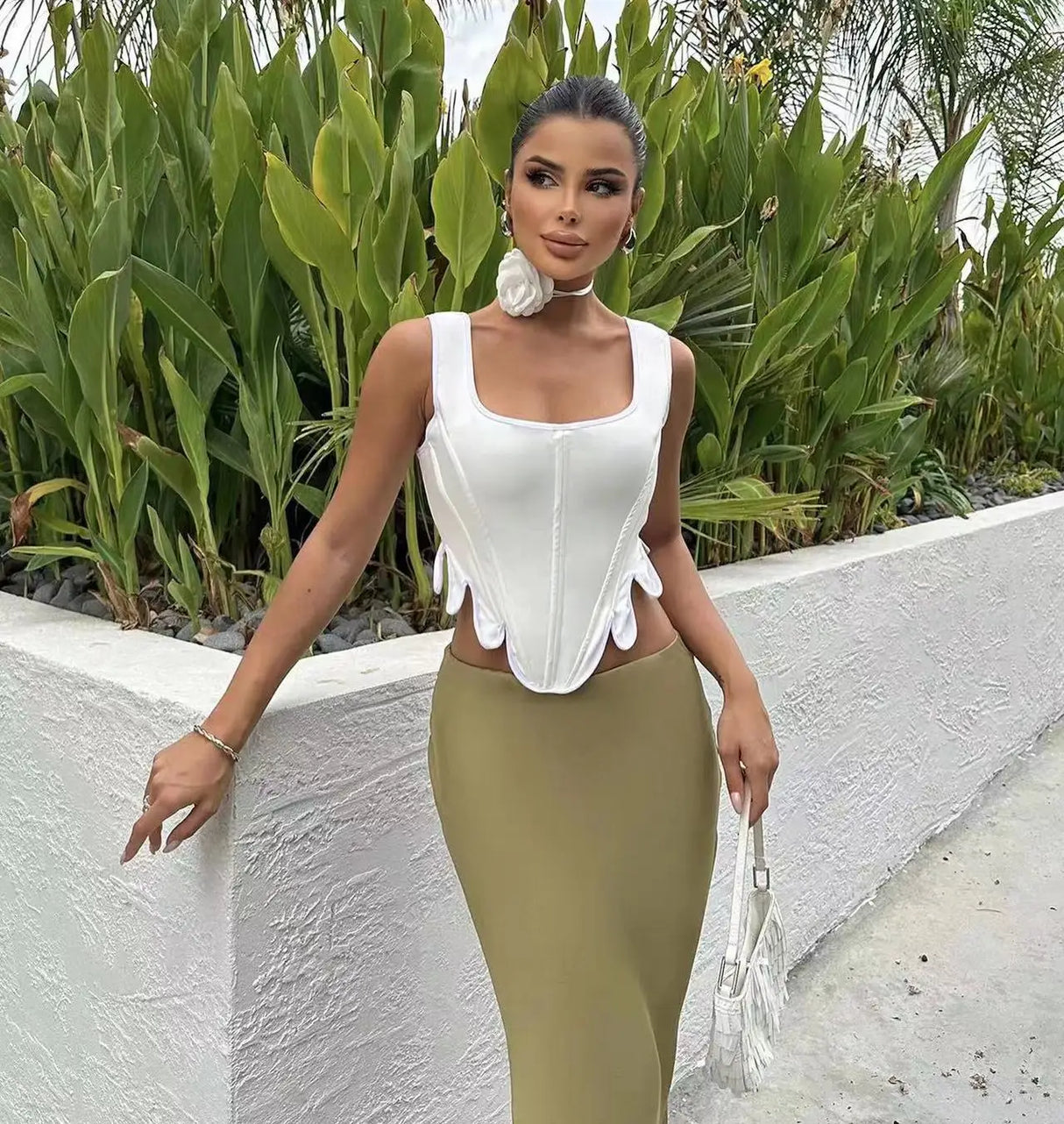 Women Bandage Hem Tank Top