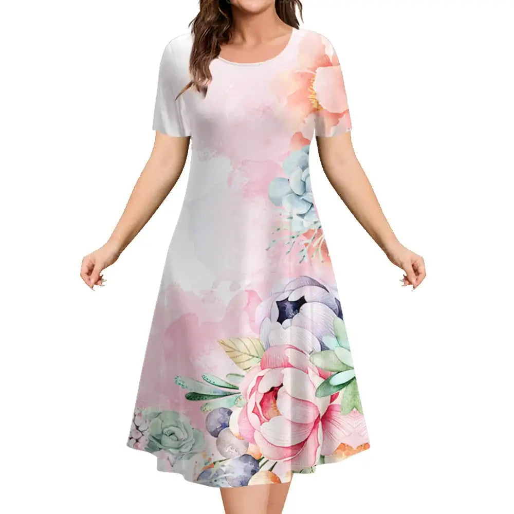 Women's Dresses Flower Elements Travel Party Dresses