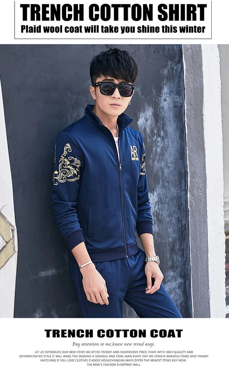 Men’s Plus Size Autumn Tracksuit Set