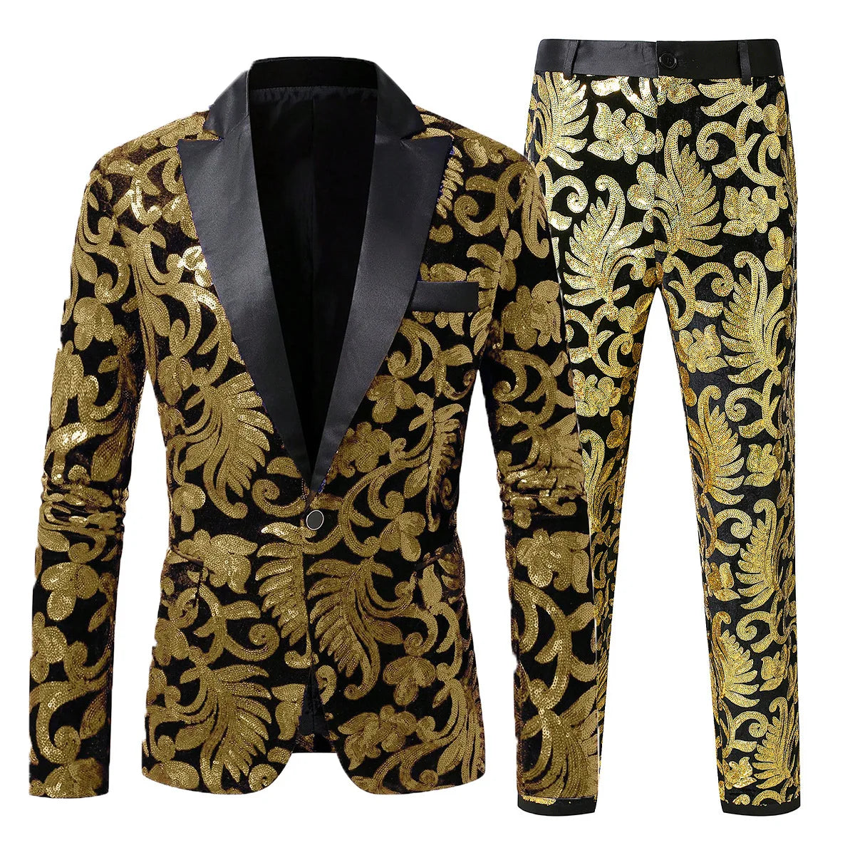 Men Luxury Sequin Party Suit Set