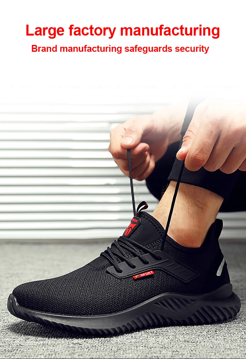 حذاء رياضي رجالي بمقدمة فولاذية غير قابلة للتدمير