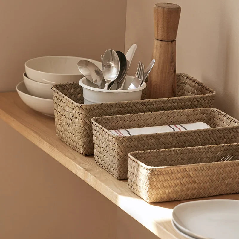 Woven Rectangular Storage Basket