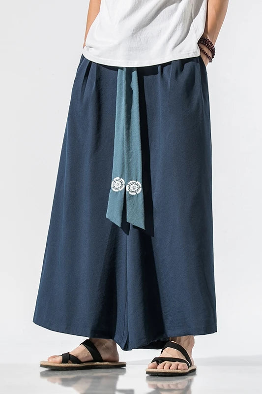 Men Wide Leg Hanfu Pants