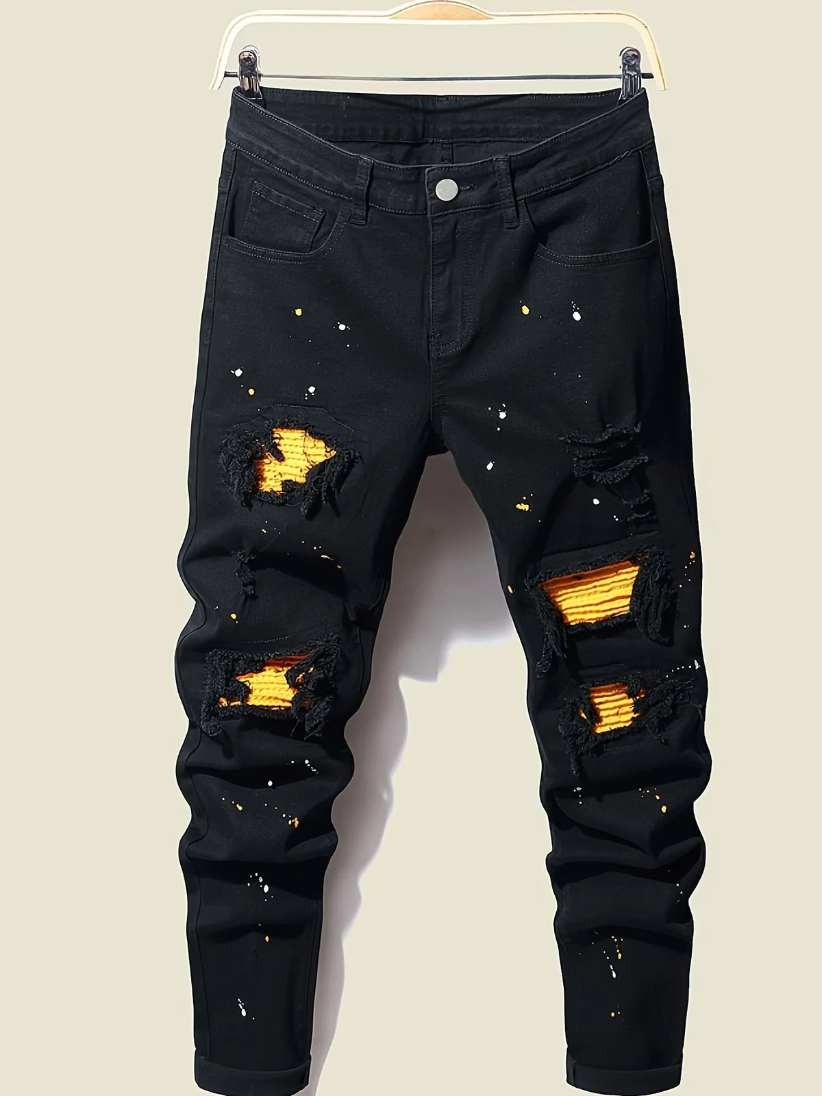 Men's Splash Ink Patchwork Jeans