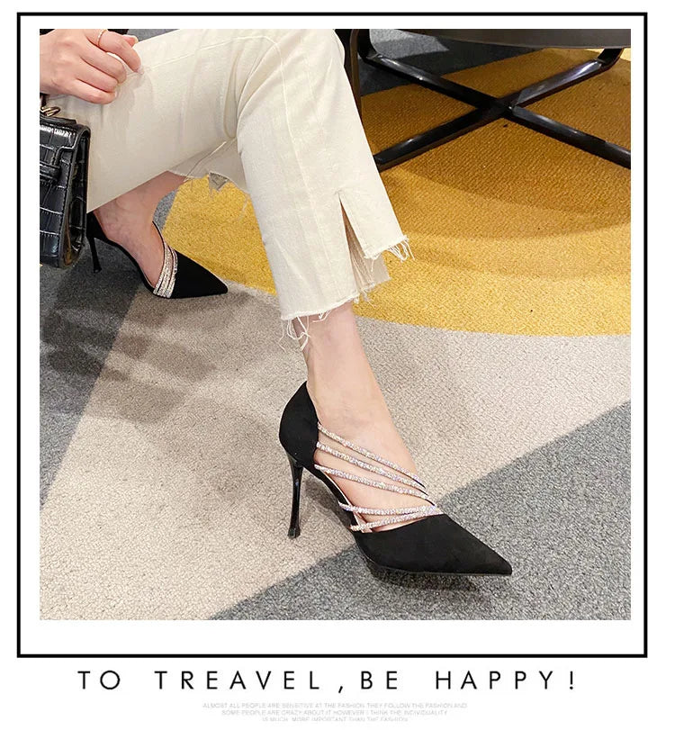 أحذية بكعب عالٍ لحفلات الخريف المسائية - بيج، أسود وذهبي 2025