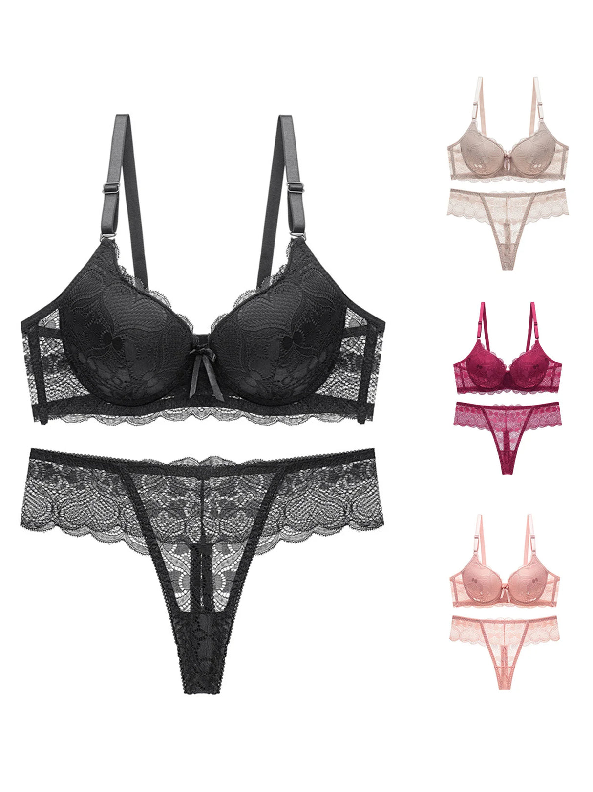 طقم جوارب نسائية من الدانتيل المزهر