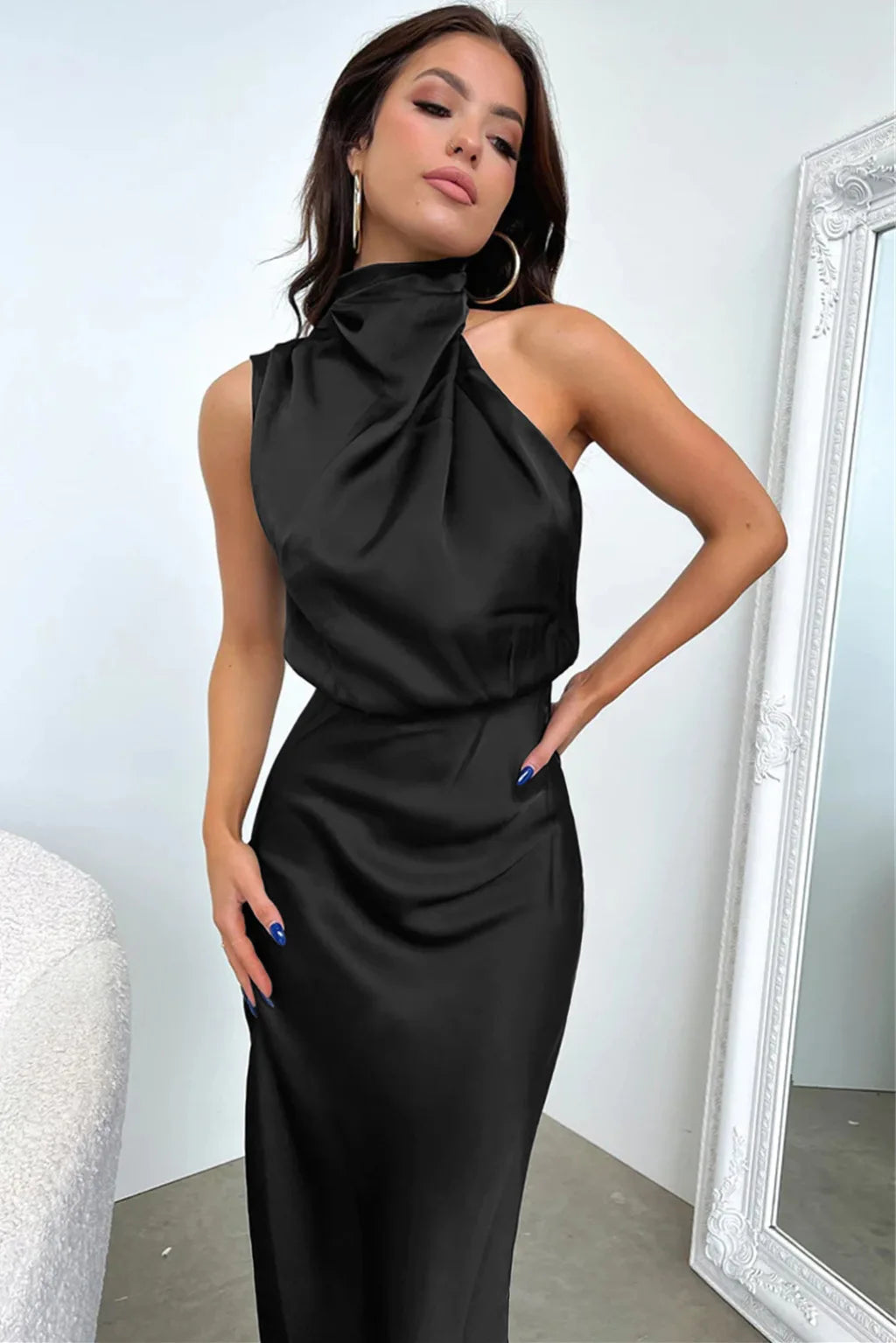Women's Silk Satin Evening Dress