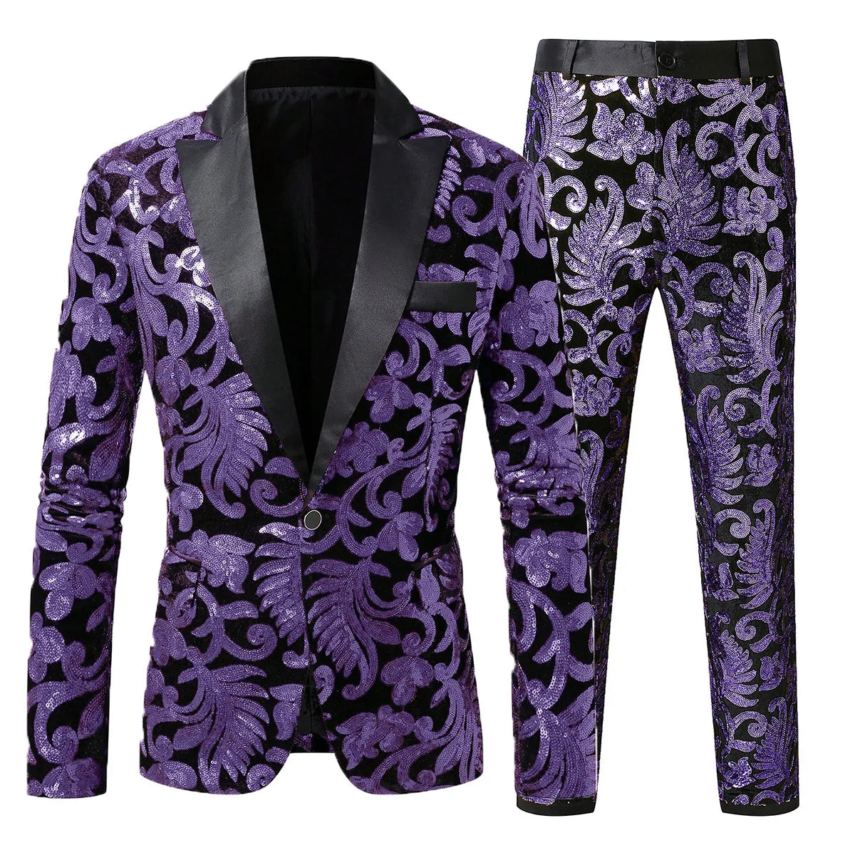 Men Luxury Sequin Party Suit Set
