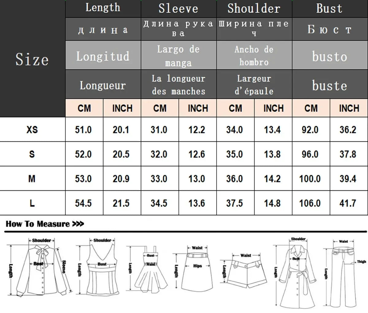 Size chart for BowChic™ Stripe Lace-Up Blouse including measurements for XS, S, M, and L sizes.