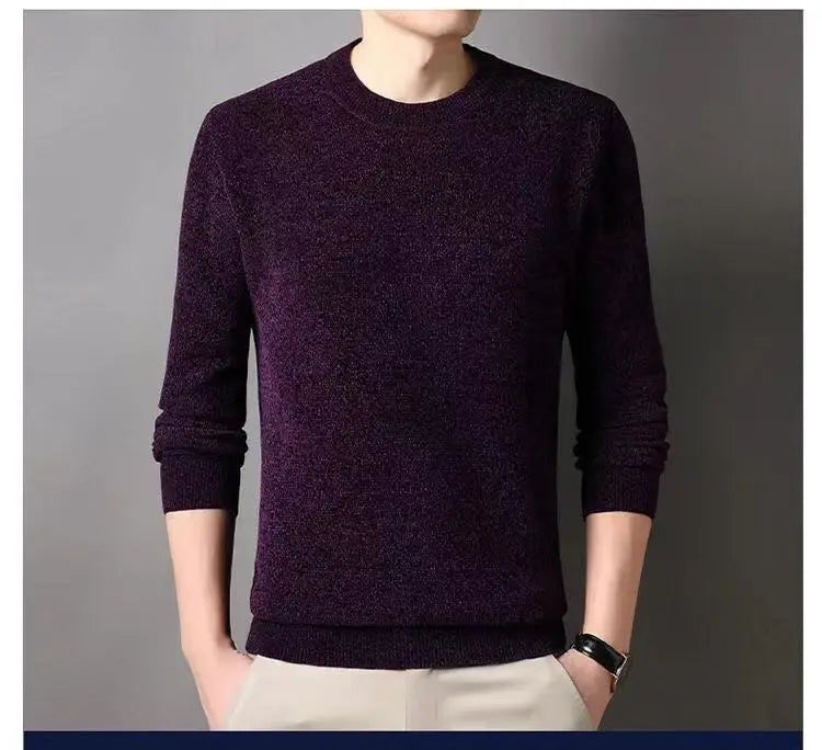 Men's Mink Cashmere O-Neck Sweater