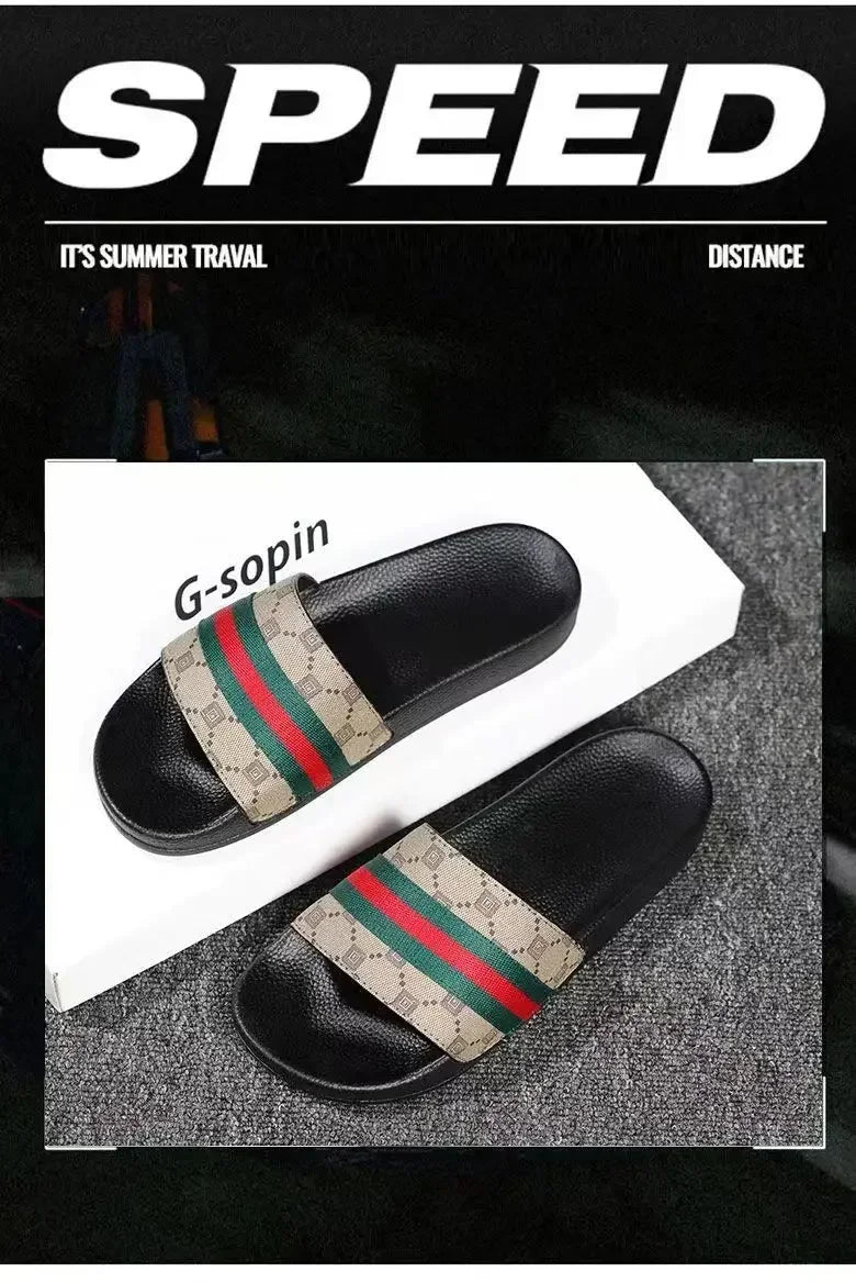 Men Designer Snake Print Slides