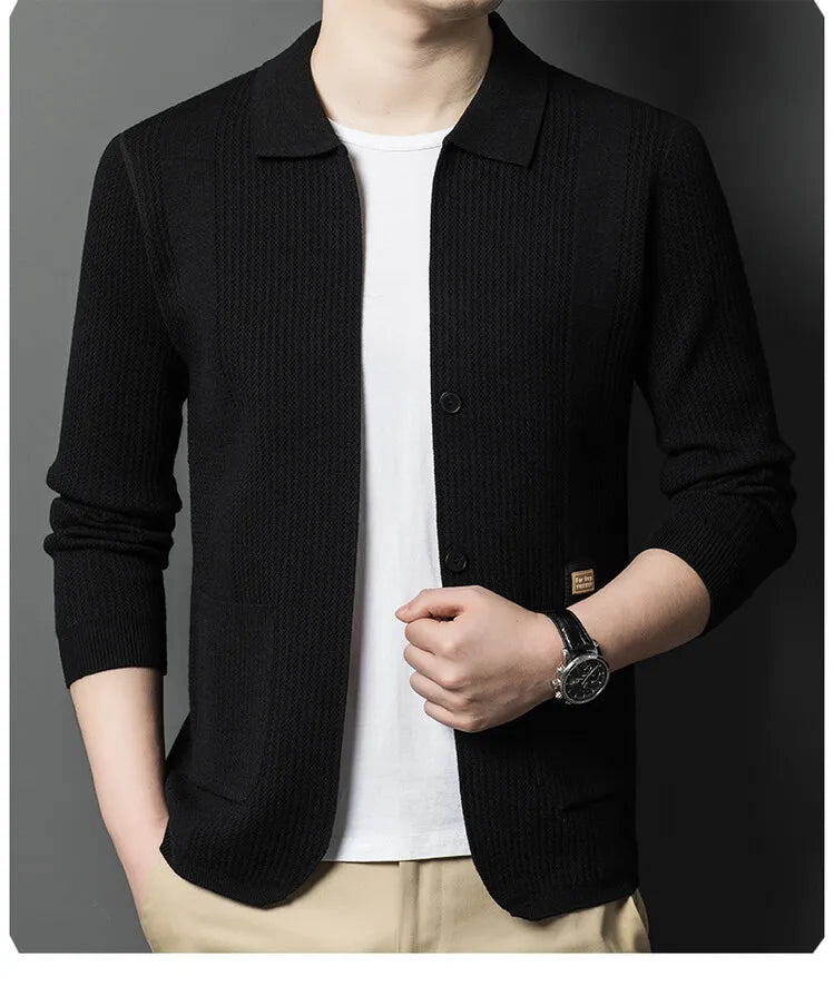 Men V-Neck Cardigan Sweater