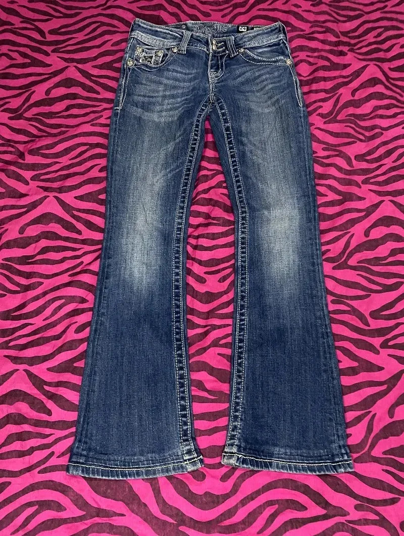 Miss Me Y2K Rhinestone Wide Jeans