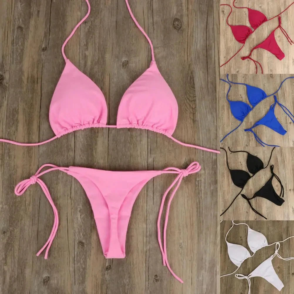 Halter Triangle Bikini Set