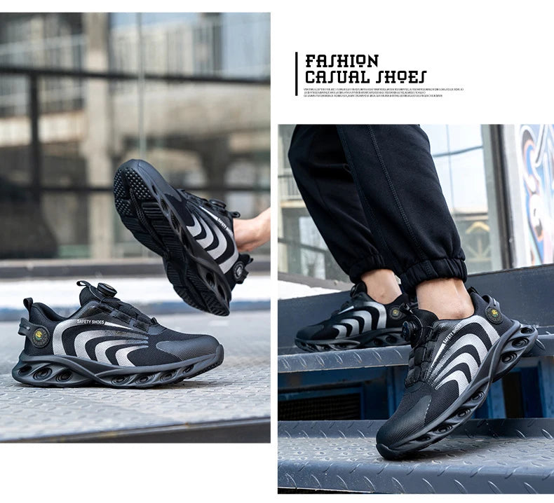 أحذية أمان خفيفة الوزن للرجال مزودة بإبزيم دوار
